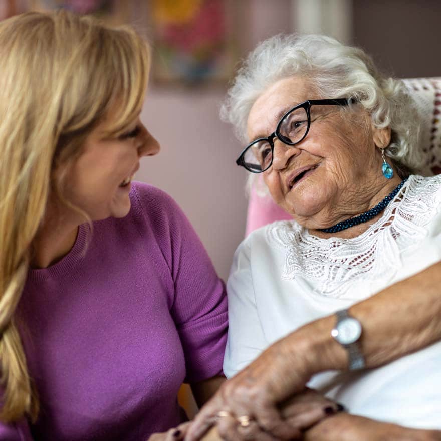 Elderly Lady with home carer